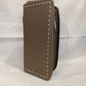 Porte feuille en cuir Grainé Camel – Image 5