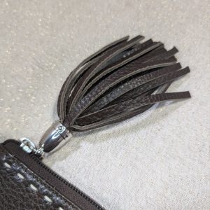 Porte feuille en cuir Grainé brun – Image 3