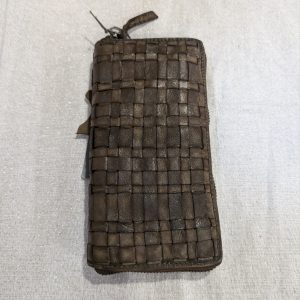 Porte Feuille en cuir tissé brun – Image 4