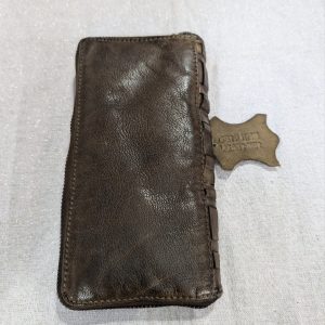 Porte Feuille en cuir tissé brun – Image 3