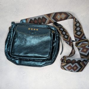 Sac en Cuir avec bandoulière Turquoise – Image 1