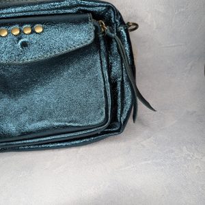Sac en Cuir avec bandoulière Turquoise – Image 3