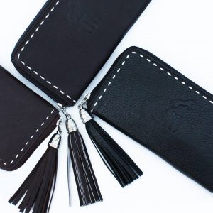 Porte feuille en cuir Grainé brun – Image 5
