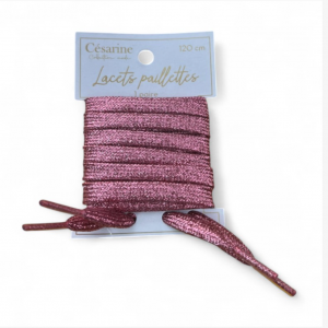 Lacets paillettes rose – Image 1